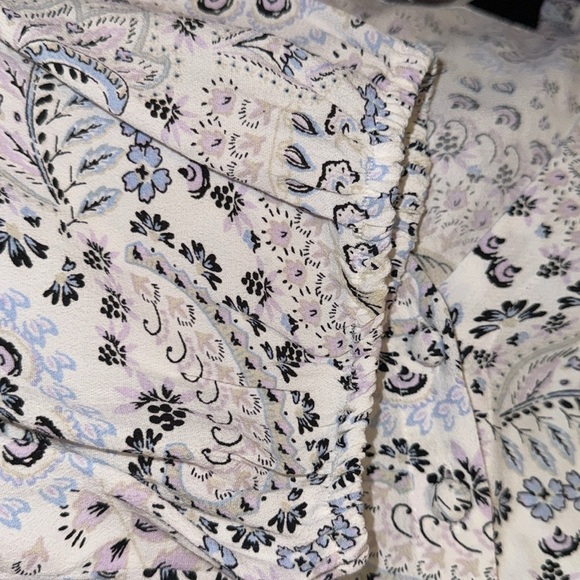 LOFT Paisley Puff short Sleeves Button swing dress Sz L - Picture 5 of 7